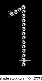 Diamond number isolated on black background. Vector art.