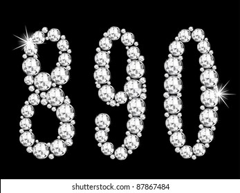 Diamond Numbers On Black Background