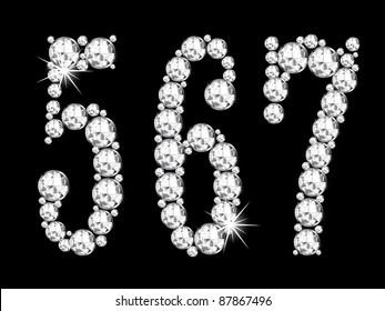 Diamond Numbers On Black Background