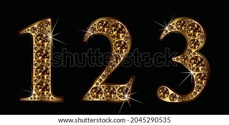 Diamond numbers set 1, 2, 3. Vector Eps10 
