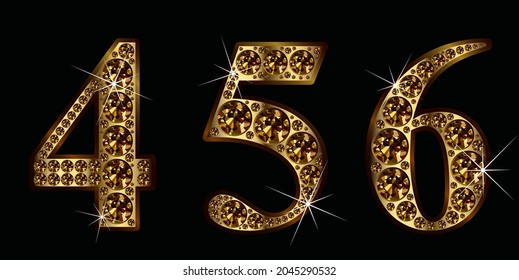 Diamond Numbers Set 4,5,6. Vector Eps10