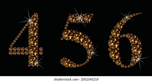 Los números de diamantes son 4,5,6. Vector Eps10
