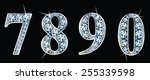 Diamond numbers set 7,8,9,0. Vector Eps10