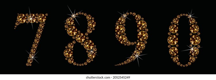 Die Diamantzahlen sind 7,8,9,0. Vektorgrafik-EPS10