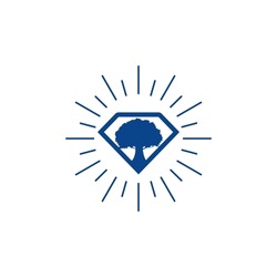 Diamond And Oak Tree Vector Logo Icon Design