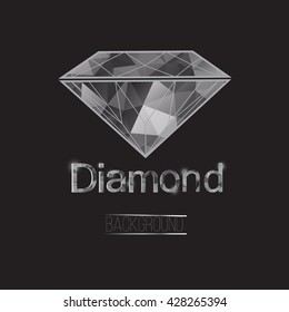 Diamond on black background.