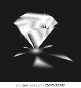 diamond on black background vector