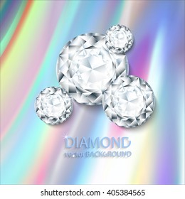 diamond on hologram background