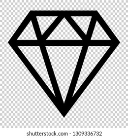 Diamond on an isolated background. In flat style