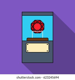 Diamond on a pedestal icon in flat style isolated on white background. Museum symbol stock vector illustration.