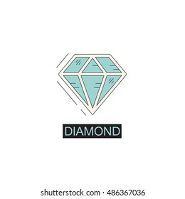 Diamond on white background. Diamond icon. Diamond logo.