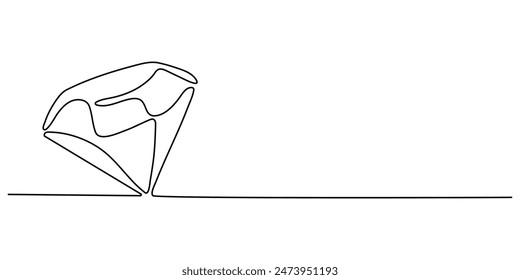 Ein durchgehender Banner mit einer Zeile Diamant. Handgezeichnete Diamant-, Edelstein-Vektor-Objekte. Vektorillustration.