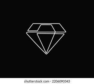 Diamond One Line Drawing Gem Continuous Stock Vector Royalty Free Shutterstock