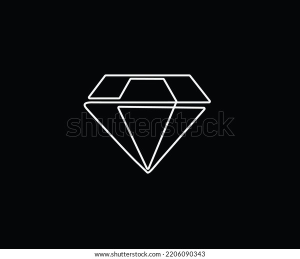 Diamond One Line Drawing Gem Continuous Stock Vector (Royalty Free ...