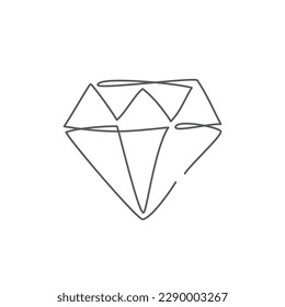 Diamond One line drawing on white background