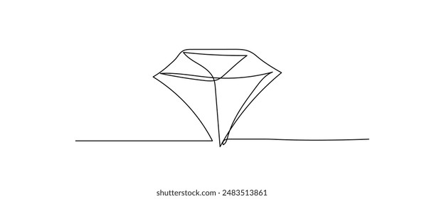 Diamond one line drawing.Hand drawn Diamond line art. Vector illustration.