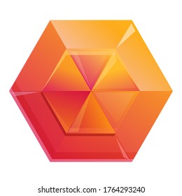 Diamond orange icon. Cartoon of diamond orange vector icon for web design isolated on white background