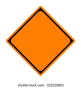 Diamond Orange Warning Sign