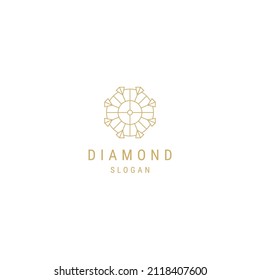 Diamond ornament line logo design template