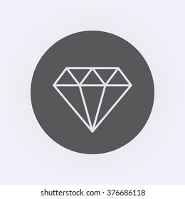 Diamond outline icon in circle . Vector illustration