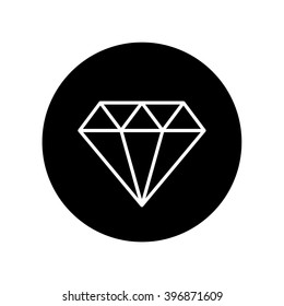Diamond outline icon in circle . Vector illustration