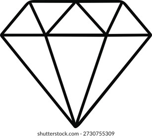 Vector de EPS de icono de contorno de diamante.