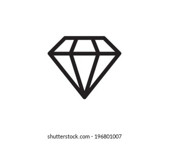 Diamond Outline Icon Symbol