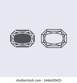 
Diamond outline icon symbol vector