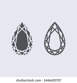 
Diamond outline icon symbol vector
