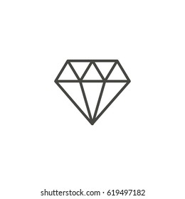 Diamond Outline Icon Vector