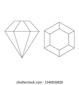 diamond outline icon . Vector illustration eps 10
