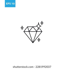 Icono de contorno de diamante Ilustración del vector