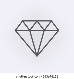 Diamond Outline Icon . Vector Illustration