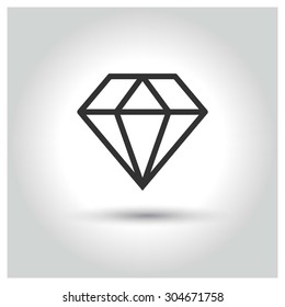 Diamond Outline icon. web buttons. vector illustration. Flat design style