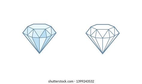 Diamond outline shape  vector  illustration