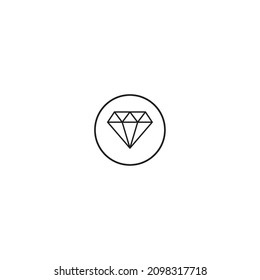 diamond outline style icon in circle