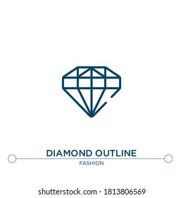 diamond outline outline vector icon. simple element illustration. diamond outline outline icon from editable fashion concept. can be used for web and mobile
