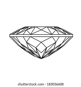 diamond outline -vector illustration