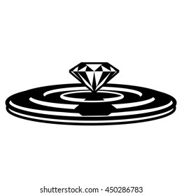 Diamond over ripples or over a record turn table with reflection