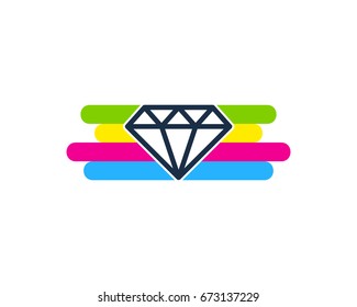 Diamond Paint Icon Logo Design Element