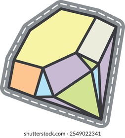 Diamantpflaster. Brillanter Aufkleber. Etikett mit Farbauftrag