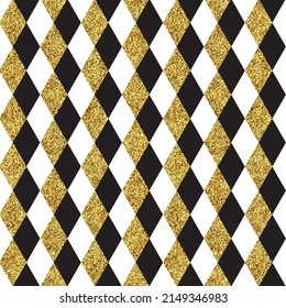 Diamond pattern background with a gold glitter design