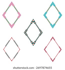 Diamond pattern icon. Colorful vector array. Geometric shape design. White background layout. EPS 10.