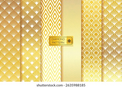 Diamond Pattern Pack Art Deco Nouveau Checker Square Naadloos 