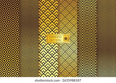 Diamond Pattern Pack Art Deco Nouveau Checker Square Naadloos 