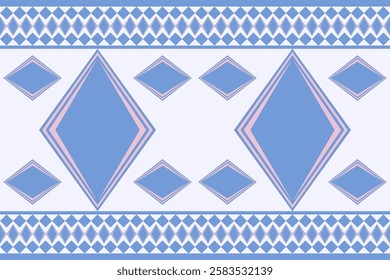 Diamond pattern of pastel blue-pink on soft gray background. Geometric pattern seamless. Hand-drawn shape, ethnic, modern, classic, minimal concept for wallpaper, textile, fabric design, decoration.