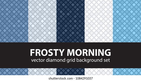 Diamond pattern set Frosty Morning. Vector seamless geometric backgrounds