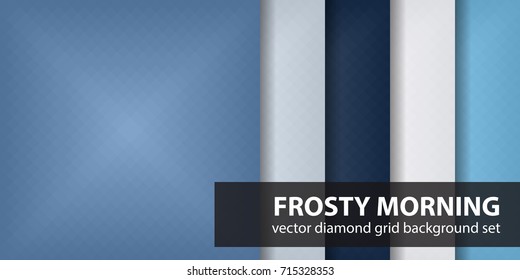 Diamond pattern set Frosty Morning. Vector geometric backgrounds
