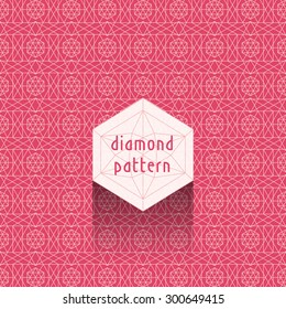 diamond pattern - straight light pink lines ornament on the pink background