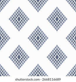 Image vectorielle de motif de diamant de dégradé de ton bleu. Motif harmonieux de forme géométrique de diamant. Concept de motifs ethniques, classiques, vintage, mode pour papier d'emballage, texture de tissu, textiles, arrière-plan